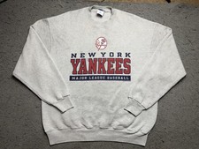 Vintage New York Yankees Sweatshirt Mens 2XL Gray MLB Baseball Pro Player USA