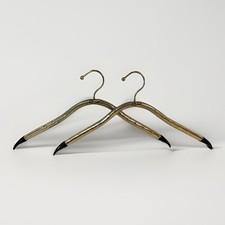 2 Lee Rowan MCM 24K Gold Plated Clothes Hangers Tube Mid Century 1960s Hotel