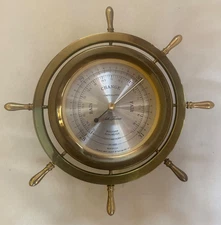 SETH THOMAS MAYFLOWER-3 4 1/2 INCH DIAL HEAVY BRASS SHIPS BAROMETER