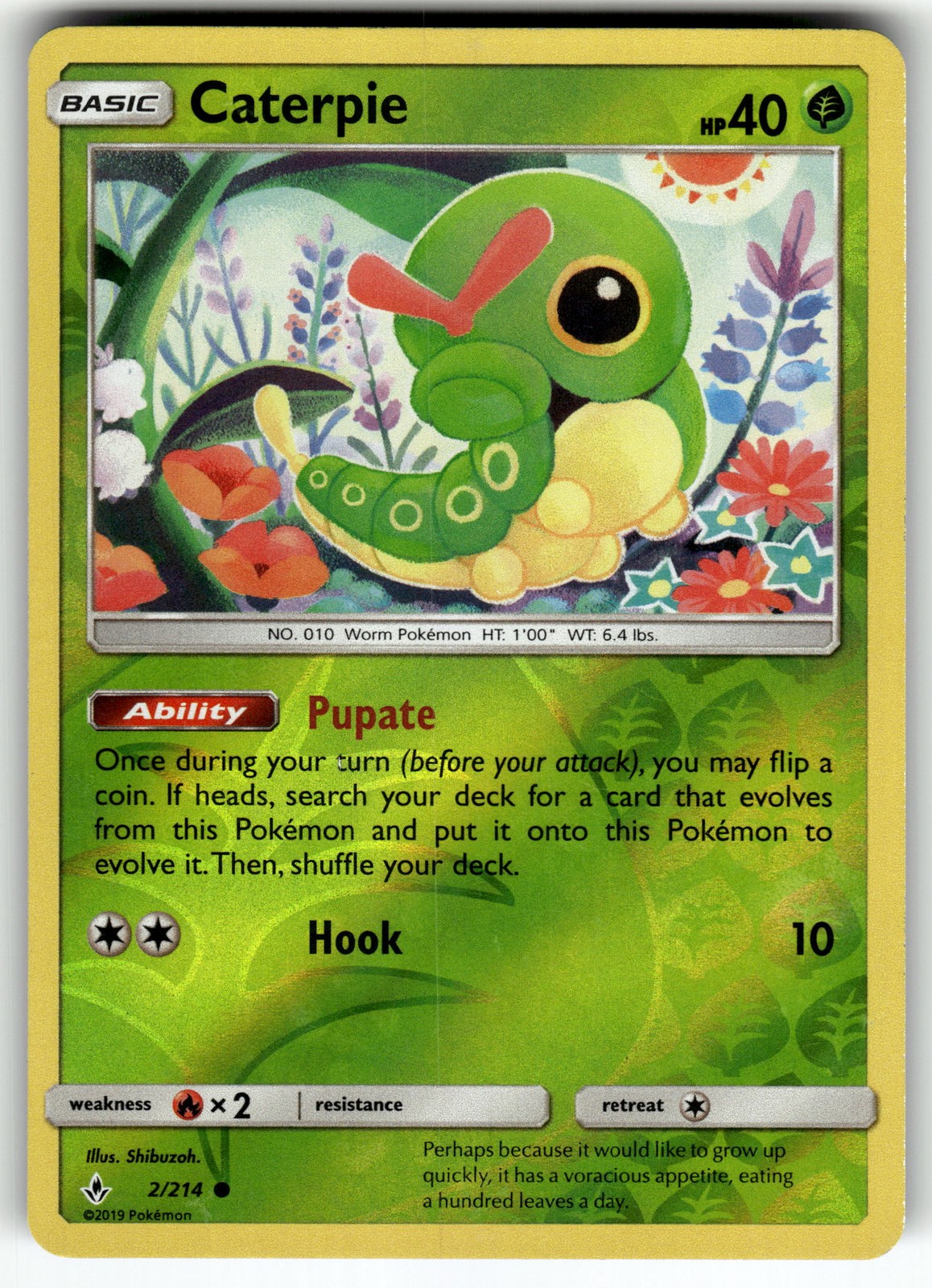 Caterpie 2/214 SM - Unbroken Bonds LP Pokemon Card TCG