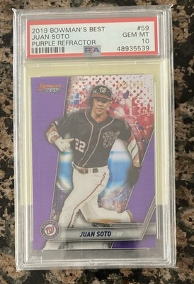 2019 Bowman’s Best Juan Soto #59 Purple Refractor /250 PSA 10 GEM MT 24/250