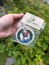 Boxer Dog Ceramic Christmas, Holiday Ornament- Vintage Animal Tracks