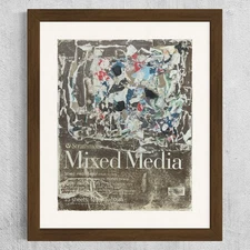 Original Mixed Media Abstract Art 11x14 "Strathmore Sketchbook Cover Collage"