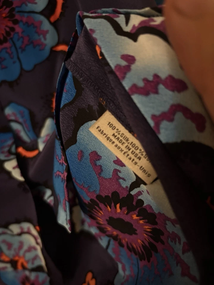 Blue Floral Tucker Blouse Size S - Image 3 of 4