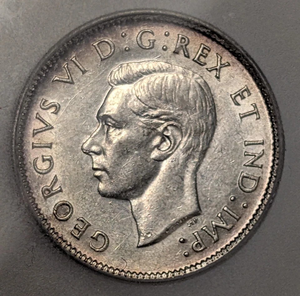 1937 Canada Silver Quarter ~ ICG AU55 ~ King George VI ~ 25c KM#35 - Image 3 of 4