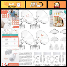 4PCS 24mm Breast Pump Flanges Replacement Kit - Duckbill Valves, Tubes  Bottles