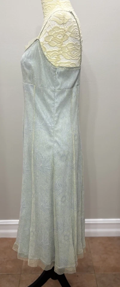 Vestido Antonio Melani de Encaje de Seda 10 Midi Azul Amarillo Fairycore Coqueta Regreso a Casa Foto 2 de 4