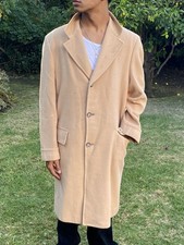 Vintage 60s Alexander  s M L 100 Pure Cashmere New England Coat Tan
