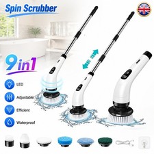 9 in 1 Electric Spin Scrubber Handheld Cleaning Brush Cordless Turbo Scrub Clean