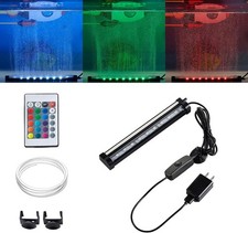 Fish Aquarium 8" Led Nanometer Air Stone Strip Tube Fish Tank Oxygen Light RGB