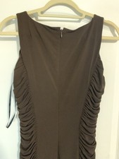 Calvin Klein Brown Midi Dress Womens 8 Sleeveless Sheath Cocktail Party