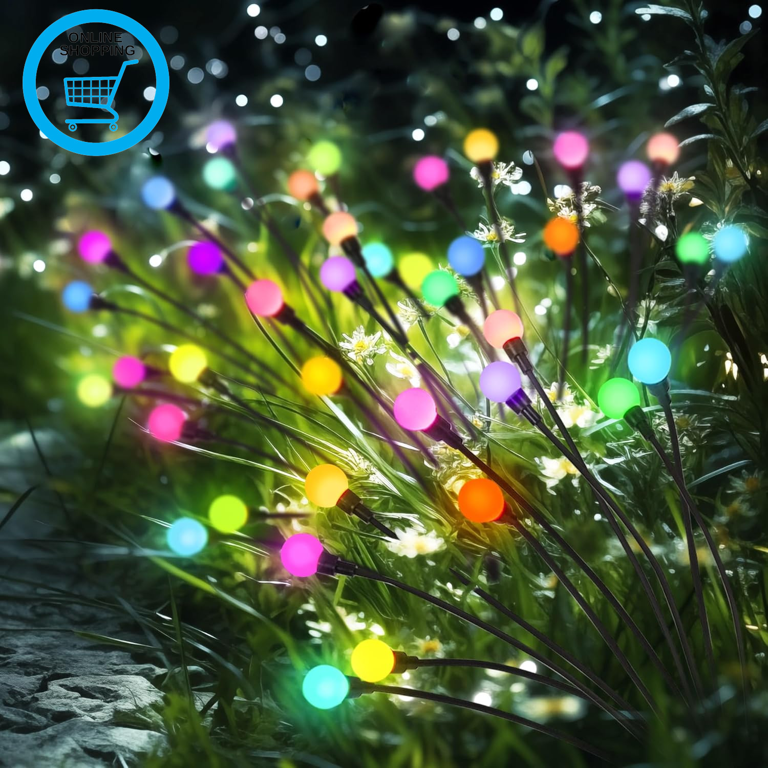 Solar Lights Outdoor Garden, 40 LED Firefly Outdoor Garden Lights Waterproof, So