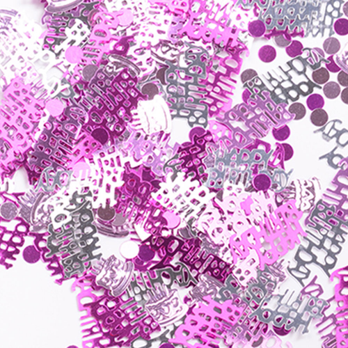 AU A10116 Pink Birthday Sequins Happy Birthday Party Scatter Table Decorations - Picture 5 of 6