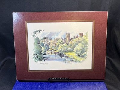 6 VTG Cork Backed Placemats 11.5''x8.5'' Warwick Stratford-Upon-Avon Scenes W Box
