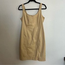 New J. Crew Chino Scoop Neck Tan Sleeveless Knee Length Dress Women's size 4