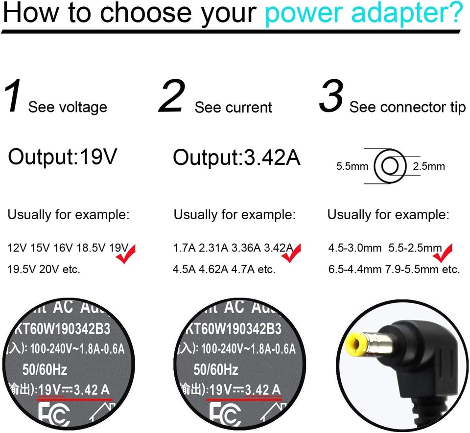 Адаптер переменного тока зарядное устройство для Toshiba Libretto W100, W105, W105-L251   - Изображение 3 из 4