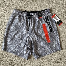 SPYDER Mens Swim Shorts Gray Quick Dry UPF 30 Zip Pocket Boxer Lined Trunks M