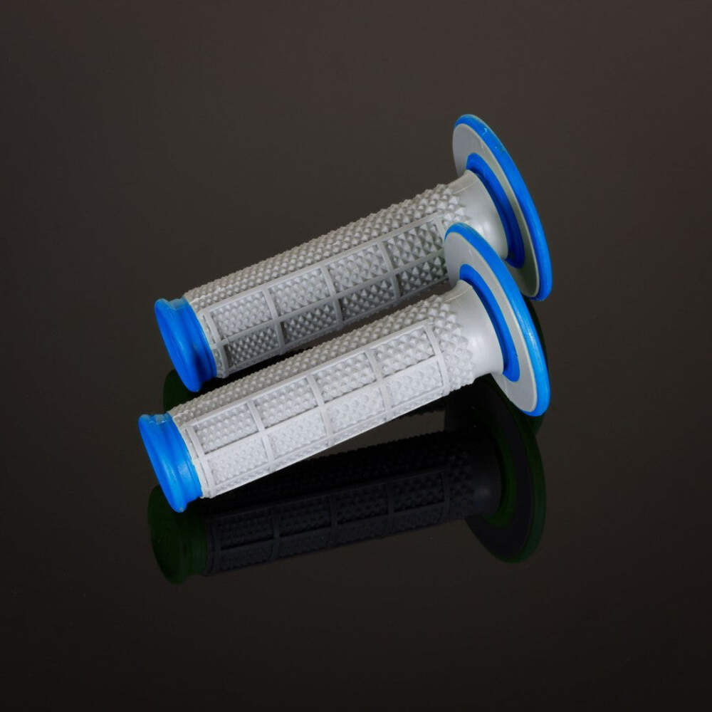 Renthal Grips MX Dual Compound Tapered Half Waffle Blue