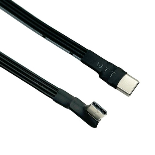 Flat USB C to USB C Male Data Cable 90 Degree Connectors for Gadgets - Picture 47 of 85