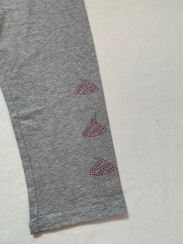 NWT So Girls Navy Gray Cupcakes Floral Basic Capri Leggings 16 - Picture 5 of 6