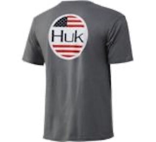 T-shirt Huk Fishing Homme S Bleu Marine - Manches Courtes 100% Coton - Billy String Bass
