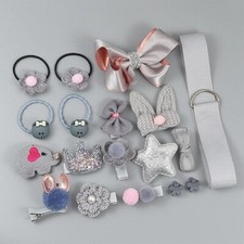 Grey 18pc Handmade Hair Accessories Set