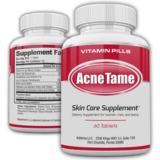 Acne Pills Acne Tame- Clear Skin Vitamins, Oily Skin Treatment & Hormonal Acne