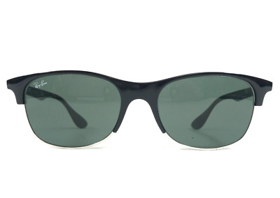 Ray-Ban Sunglasses RB4319 601/71 Black Silver Square Frames Dark Green Glasses
