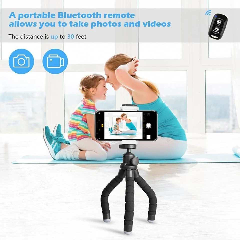 Phone Tripod Metal 10in Flexible with Wireless Remote for Video & Selfies - Image 4 of 4