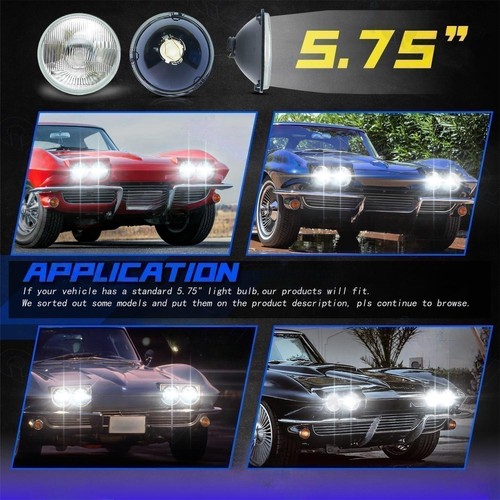4 piezas 5-3/4 5,75" faros LED redondos carcasa de vidrio para BMW 325i 528i 535i E30 - Imagen 4 de 7