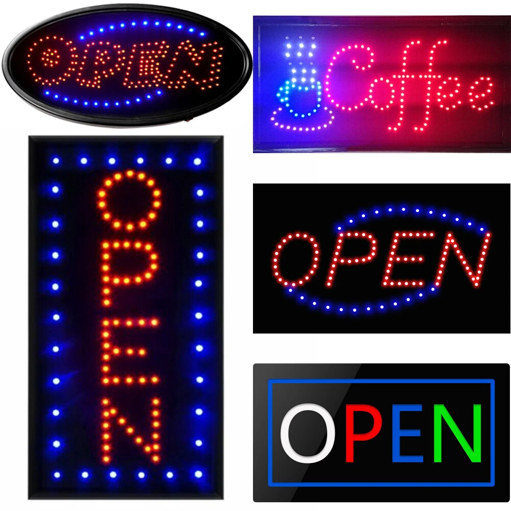 LED Open Sign Neon Light Bright Business Sign for Restaurant Shop Store  Coffee eBay