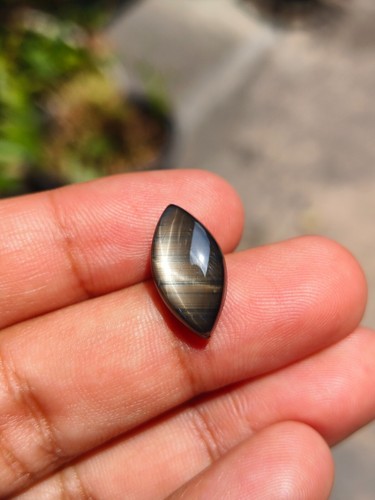 ATTRACTIVE 9.16 Cts RARE NO HEAT BLACK STAR SAPPHIRE OF MARQUISE SHAPE 6 RAYS ☀️ - Picture 4 of 8