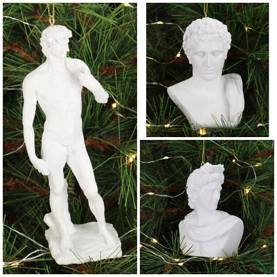 David Apollo Hermes weiß Anhänger Weihnachten Christbaum Schmuck