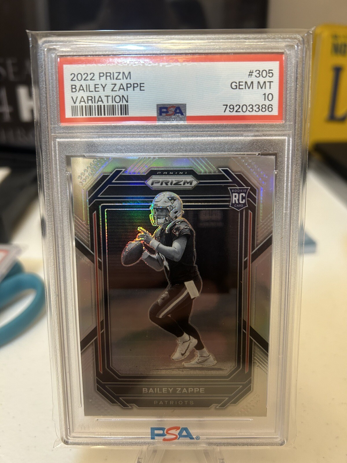 2022 Panini Prizm Bailey Zappe #305 Variation Silver Patriots RC PSA 10 Gem Mint