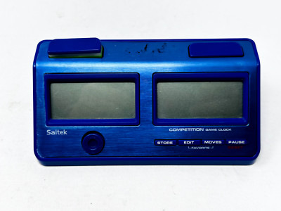 Saitek Competition Game Clock, Dual LCD Screen Chess Timer - Blue