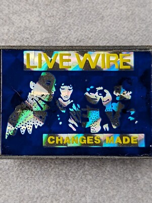 Vintage 80s Live Wire Changes Made Pin BADGE 