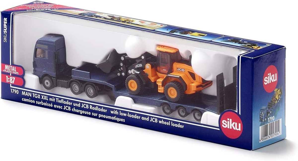 Siku Super 1790 1:87 MAN TGX Truck with Low Loader and JCB Wheel