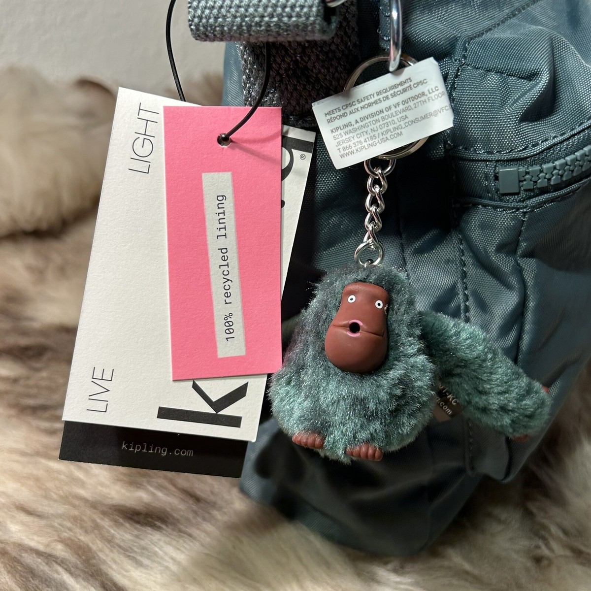 NWT Kipling Coralie Crossbody Bag - Light Aloe Tonal - Cute Gorilla