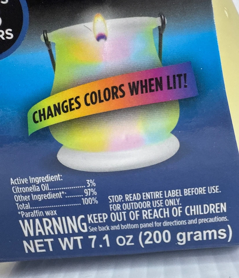 Citronella Candles Color Changing Luminite LED Lights BurnsUp To 25 Hours.7.1 OZ - Image 4 of 4