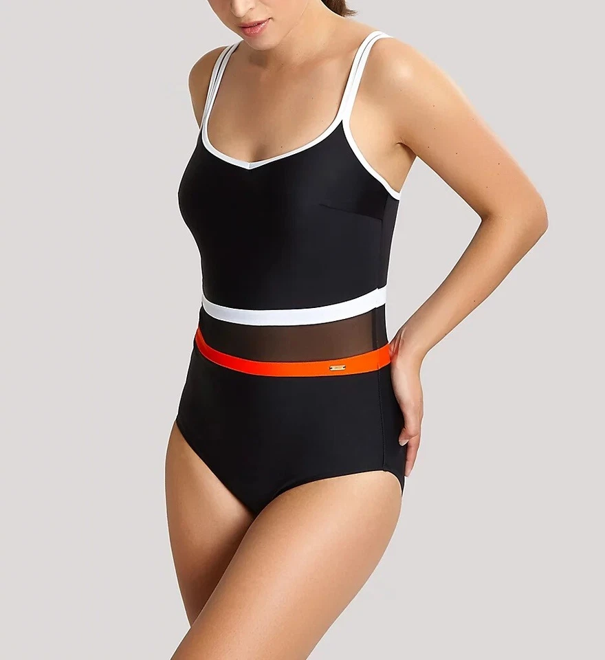 Traje de baño Panache NEGRO/NARANJA Kira Balconnet de una pieza, EE. UU. 40D, UK 40D Foto 4 de 4