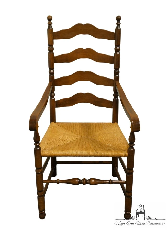 ETHAN ALLEN Реликвия Мускатный орех Клен Колониальный Ранний Американский Ladderback Rush Sea... - Изображение 3 из 4