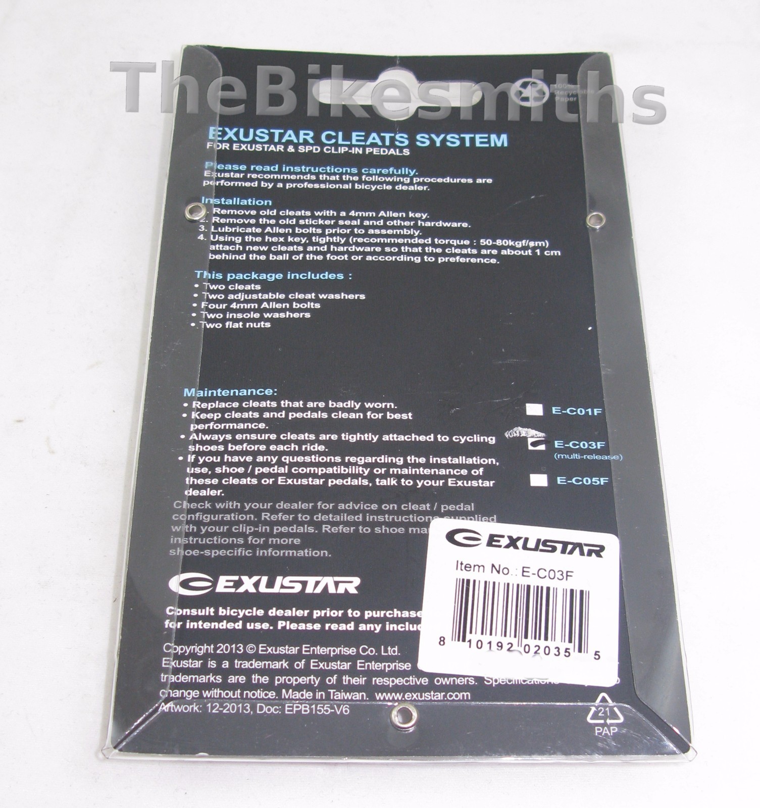 Exustar CO3F SPD Pedal MultiRelease Cleats fit Shimano SM-SH-56, Wellgo 98A