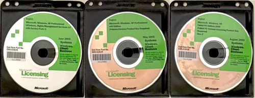 Microsoft Licensing Windows XP Pro Discs • Client Business • No Key • E85-02839