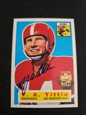 Y.A. Tittle 2001 Topps Archives Rookie RC Reprint On HOF Card AUTO Autograph SP. rookie card picture
