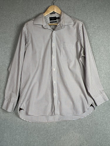 Men’s Black Brown 1826 80’s 2-Ply Classic Fit Button Up Shirt 17 1/2 -36