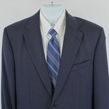 Jos A Bank Tailored Fit Signature Wool Blue Herringbone 42R Blazer / Suit Jacket