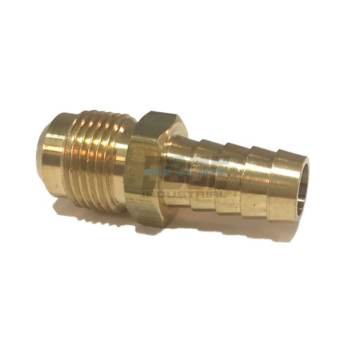 1/2 HOSE ID TO 1/2 45° MALE FLARE STRAIGHT BRASS FITTING FUEL/AIR/WATER/WOG