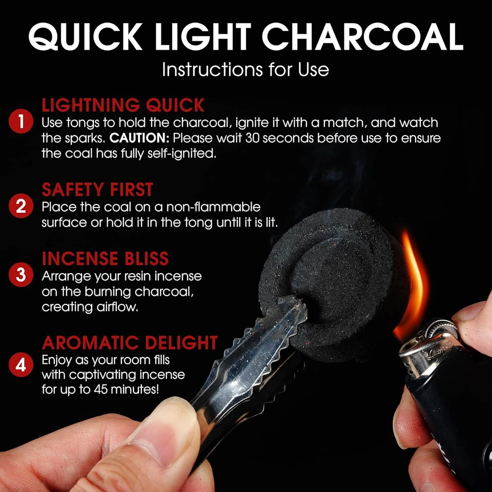 Sunlight Charcoal Tablets 33mm Quick Light 100 Count for Incense & Resin Burners - Image 3 of 4