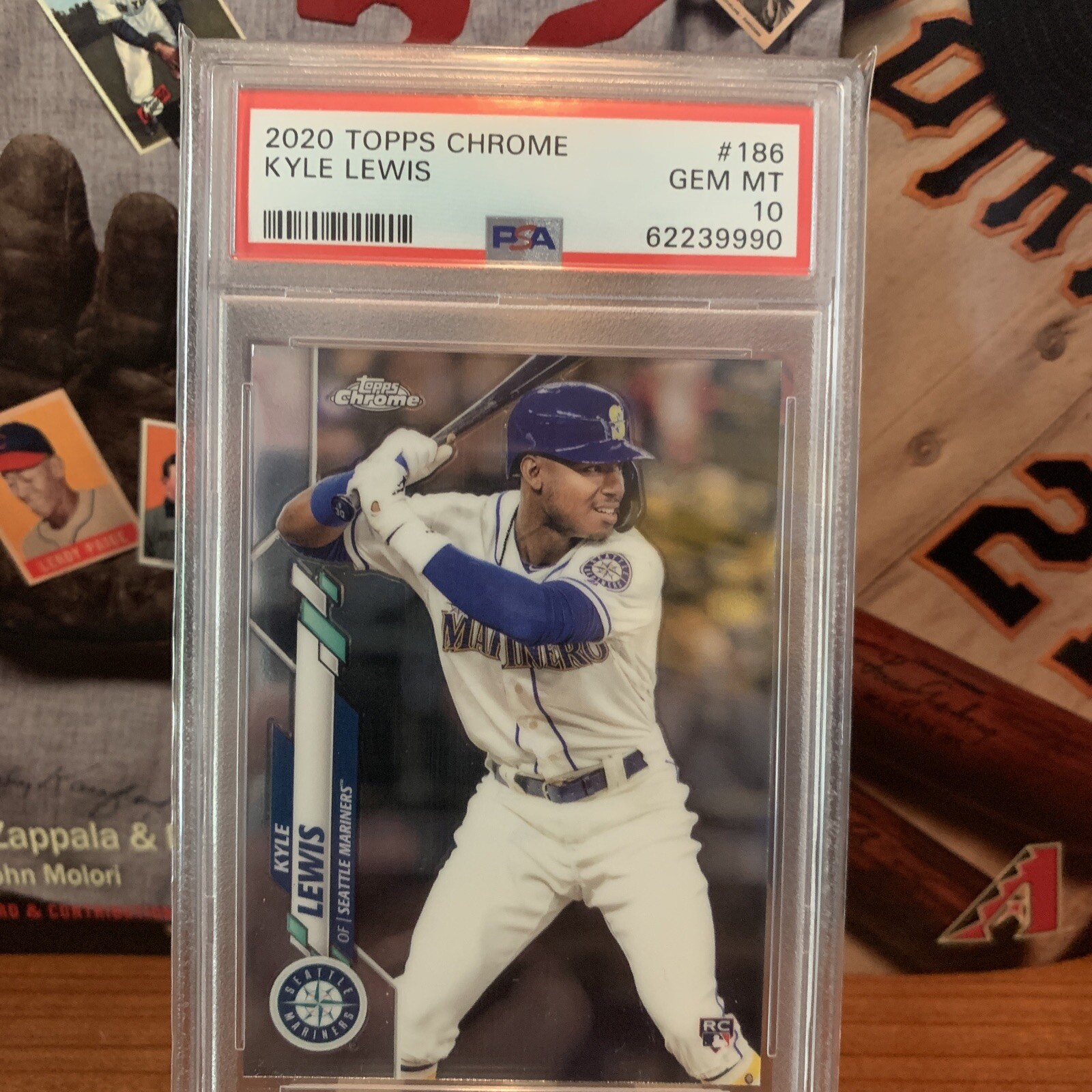 2020 Topps Chrome #186 Kyle Lewis Rookie PSA 10 Gem Mint RC Mariners 🔥