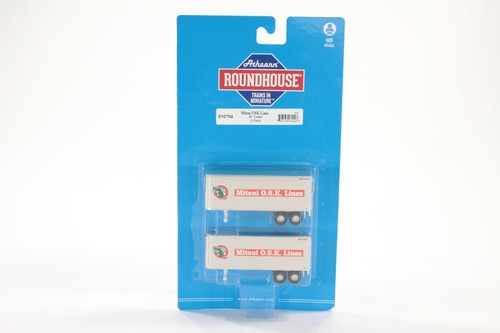 Remolque HO Athearn Roundhouse Mitsui OSK 25 ft paquete de 2 #200069, 200080 buenos detalles | Zustand: New